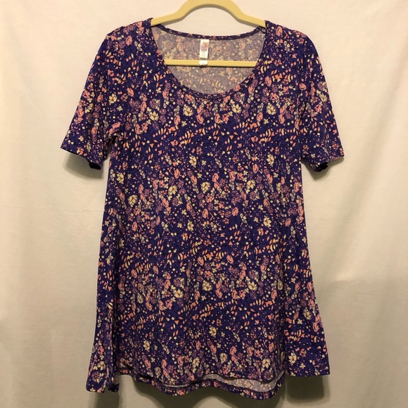 LIKE NEW LuLaRoe Perfect T Floral Tunic Top - Picture 3 of 8